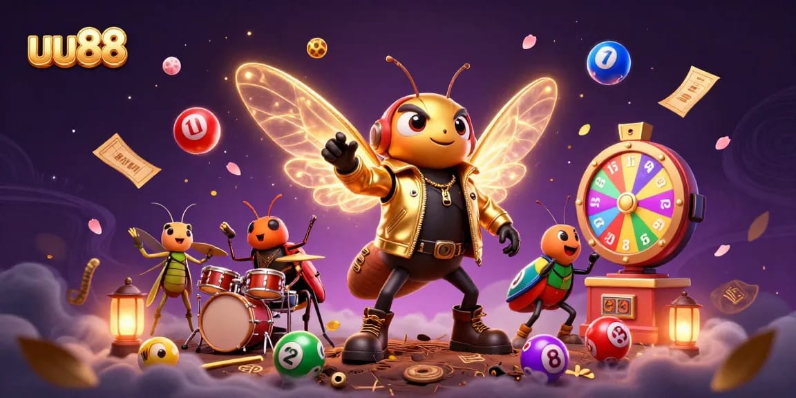 Experience thrilling action with uu88 and vibrant casino elements in this 3D illustration.
