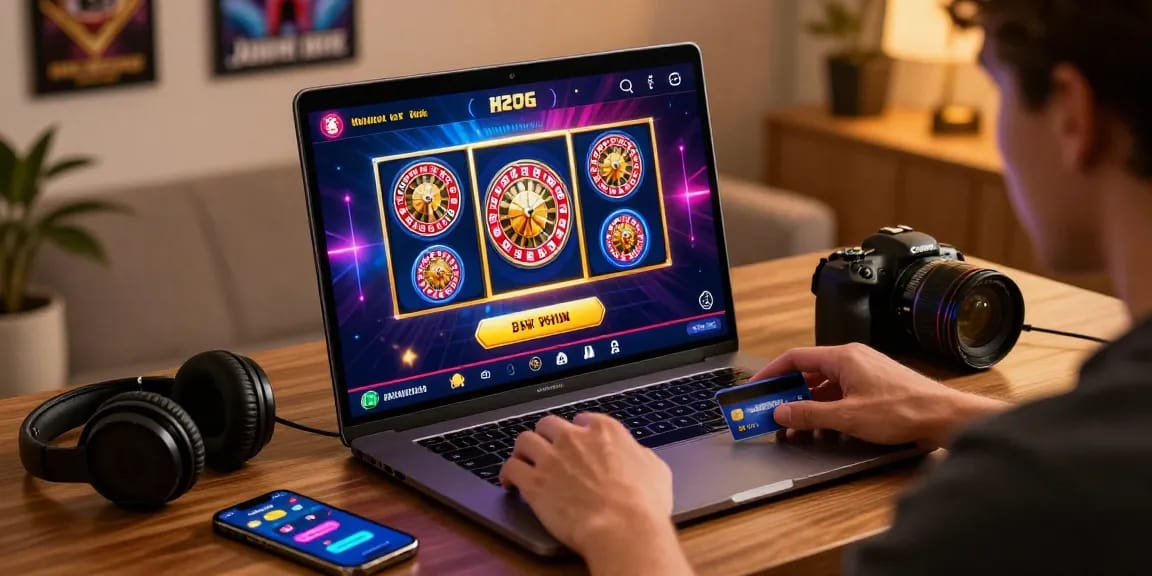 Exciting online gaming experience at credit card casinos showcased at https://dea.org.uk with vibrant graphics, user-friendly interface, and cozy gaming setup.