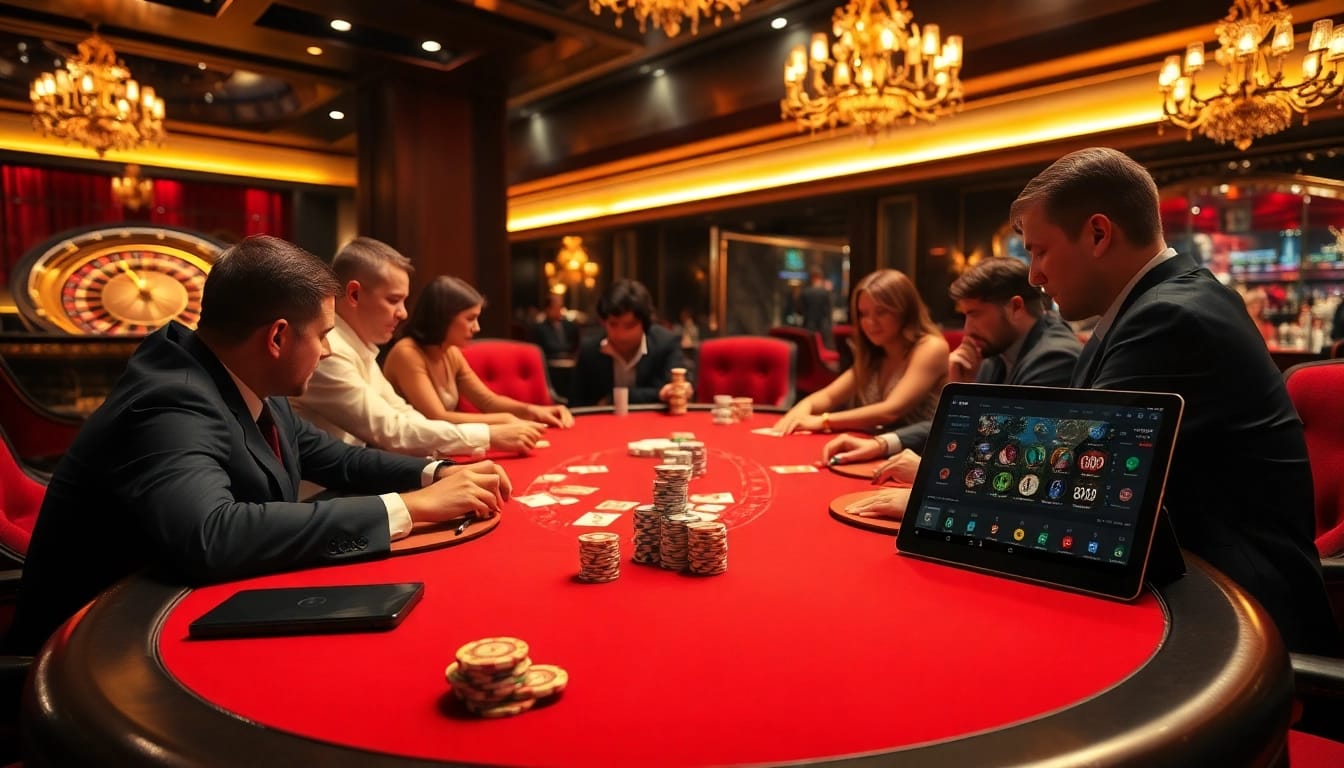 Experience high-stakes excitement at https://f8bet.dental/ with a luxurious poker table and vibrant casino atmosphere.