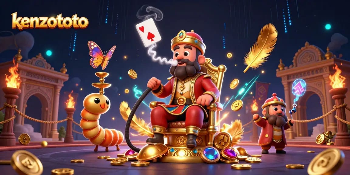 Engage in casino excitement with kenzototo, a vibrant 3D illustration featuring characters and casino elements.