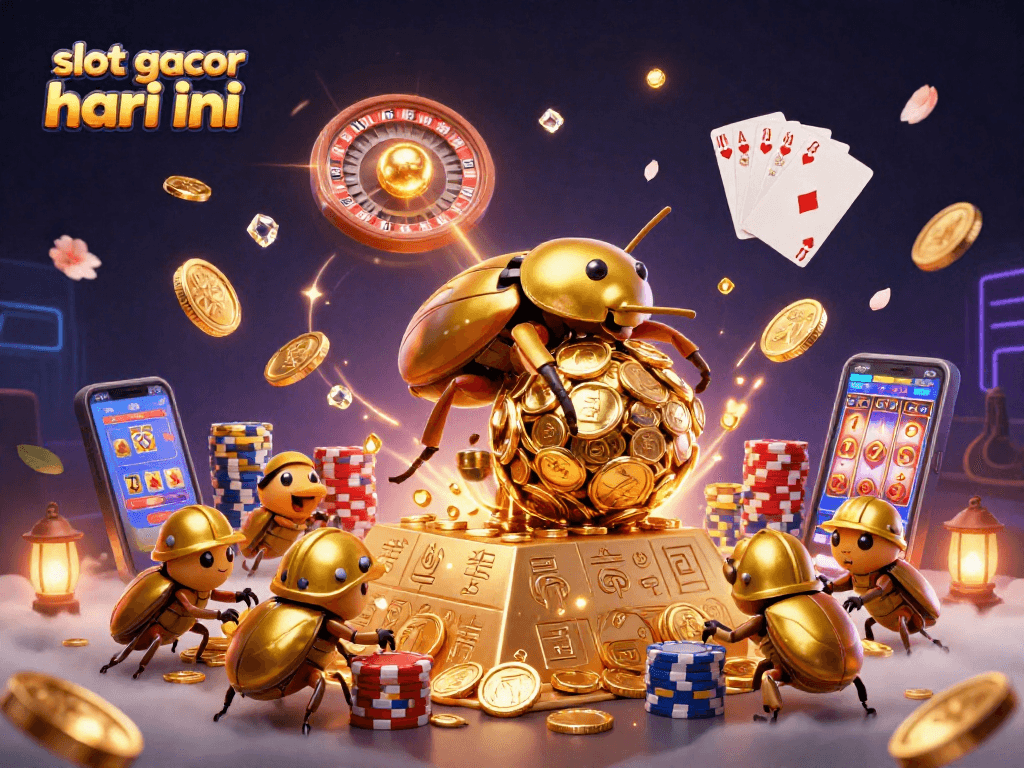 Experience thrilling wins at slot gacor hari ini with this vibrant 3D illustration of jackpot excitement.