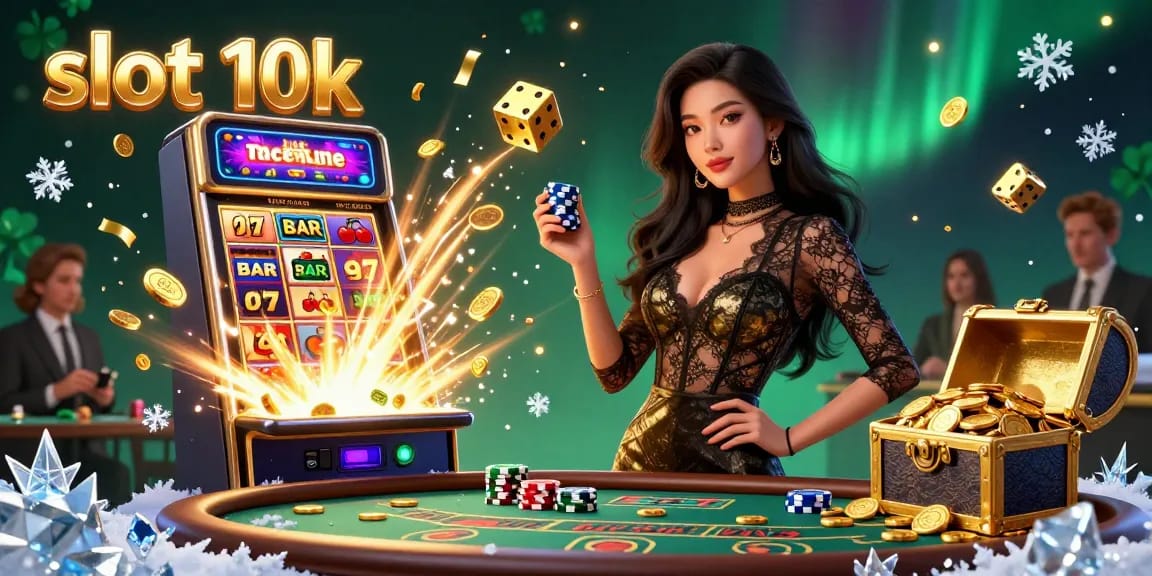 Experience the thrill of playing slot 10k with jackpots and casino excitement in a vibrant scene.