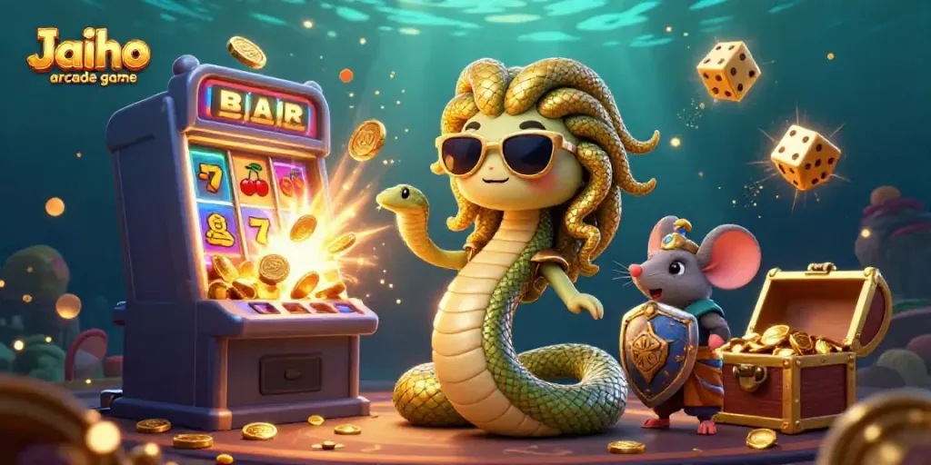 Win big with the dynamic and colorful Jaiho arcade game featuring slots and excitement!