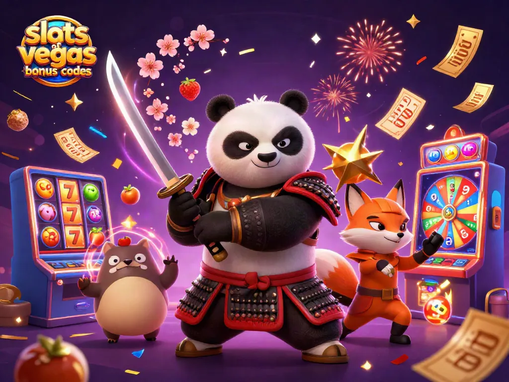 Engage with slots of vegas bonus codes illustrated through vibrant casino elements in a dynamic scene.