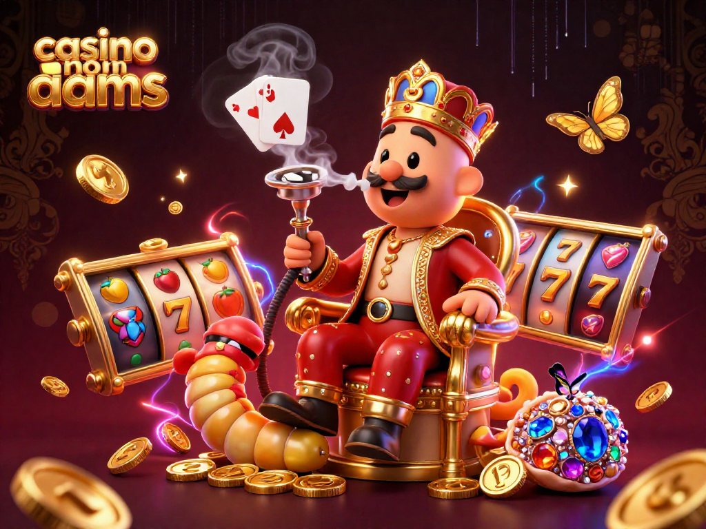 Giocando nel casino non AAMS con simboli di poker e slot in un'illustrazione 3D vibrante.