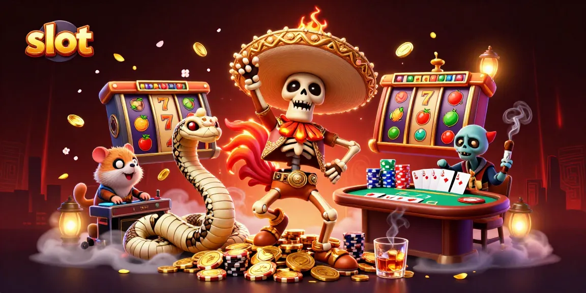 Engage with thrilling slot games featuring a lively 3D mariachi rooster amidst golden coins and colorful slot reels.