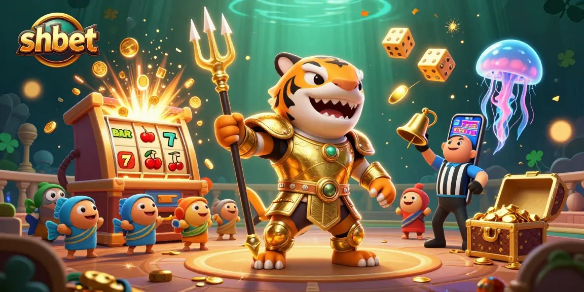 Experience thrilling gameplay at shbet with an energetic underwater casino scene featuring a tiger shark and dynamic game elements.