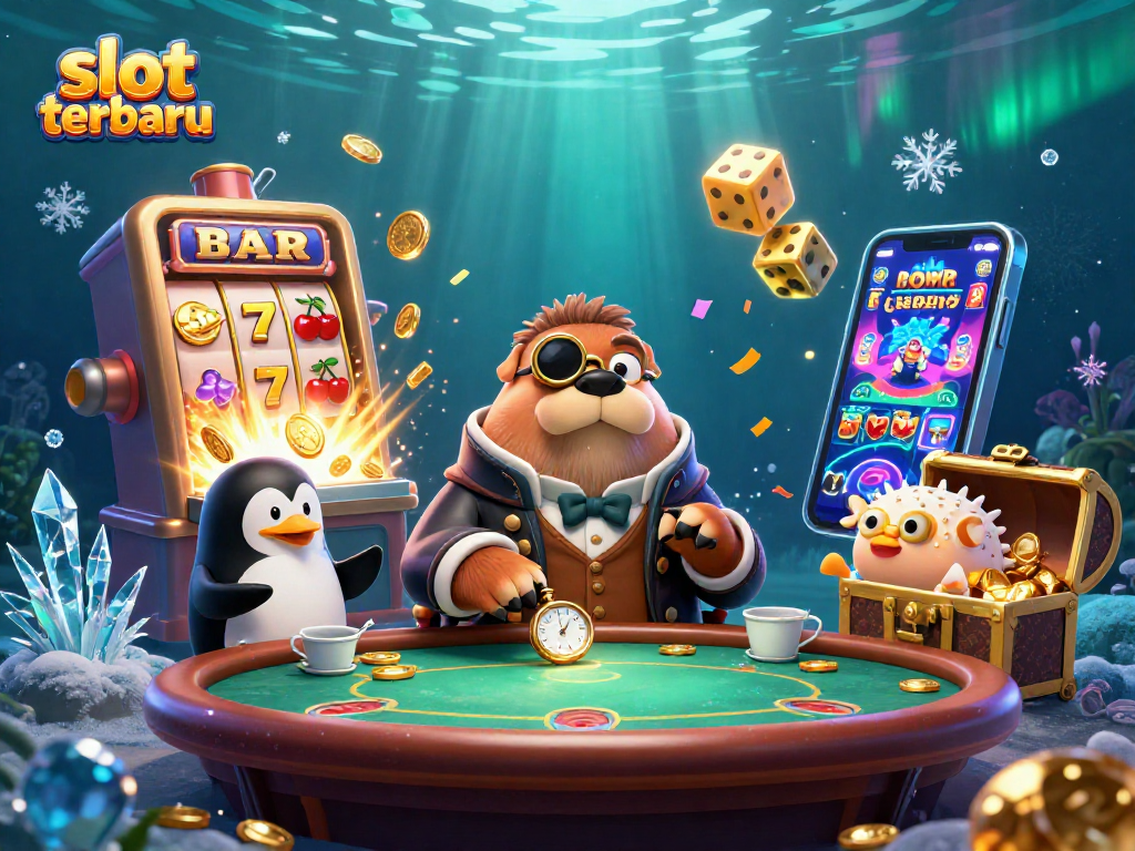 Engage in slot terbaru as the jolly walrus, sophisticated dealer, and bluffing pufferfish enjoy jackpot chaos.