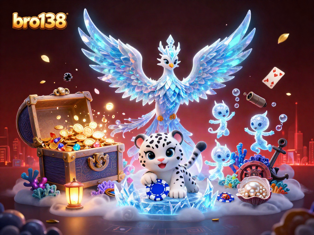 Bermain di bro138, mengalahkan jackpot dengan chip poker dalam suasana magis penuh cahaya.