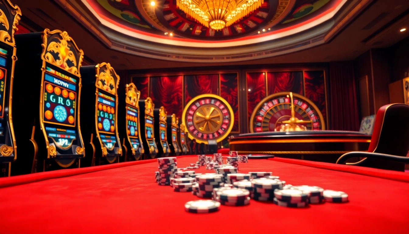 Experience the excitement of bro138 slot with luxurious casino elements and vibrant gaming atmosphere.