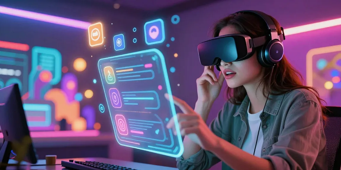 Immersive NSFW AI chat experience featuring a vibrant AI character and user interaction in a colorful digital setting.