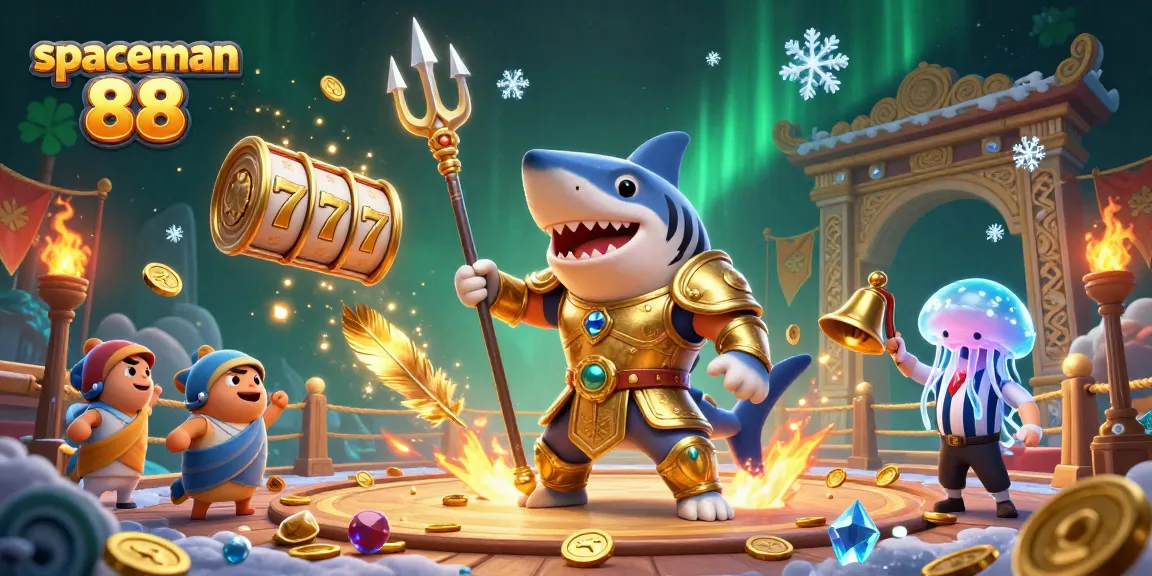 Experience thrilling action with spaceman 88 amid shimmering slot reels and vibrant casino elements.