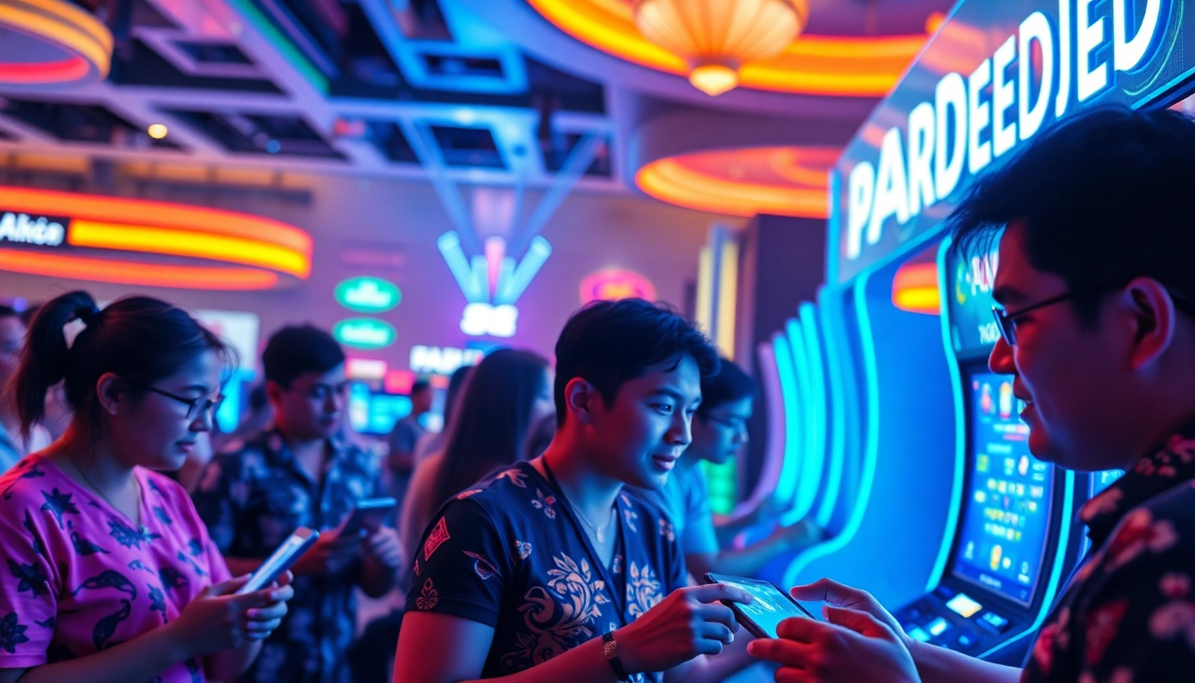 Mainkan PAKDE4D game dengan semangat di aula perjudian yang menarik dan penuh warna.