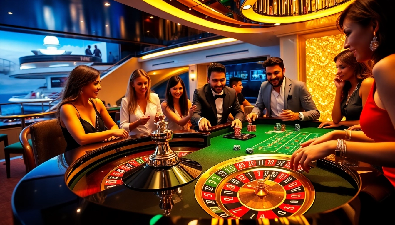 Players enjoying an exhilarating game at the casino with SX88-themed luxury elements.