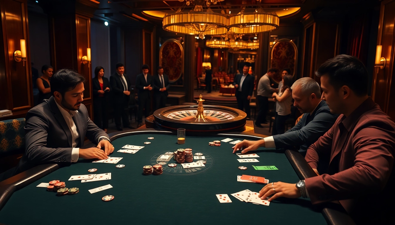 Engaging poker game at 789f casino with professional players and vibrant atmosphere.