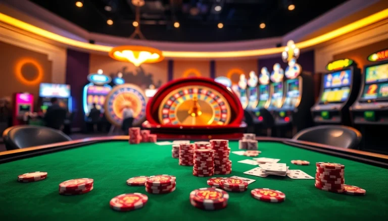 Experience thrilling gameplay at go 88 com with vibrant casino tables and poker chips.