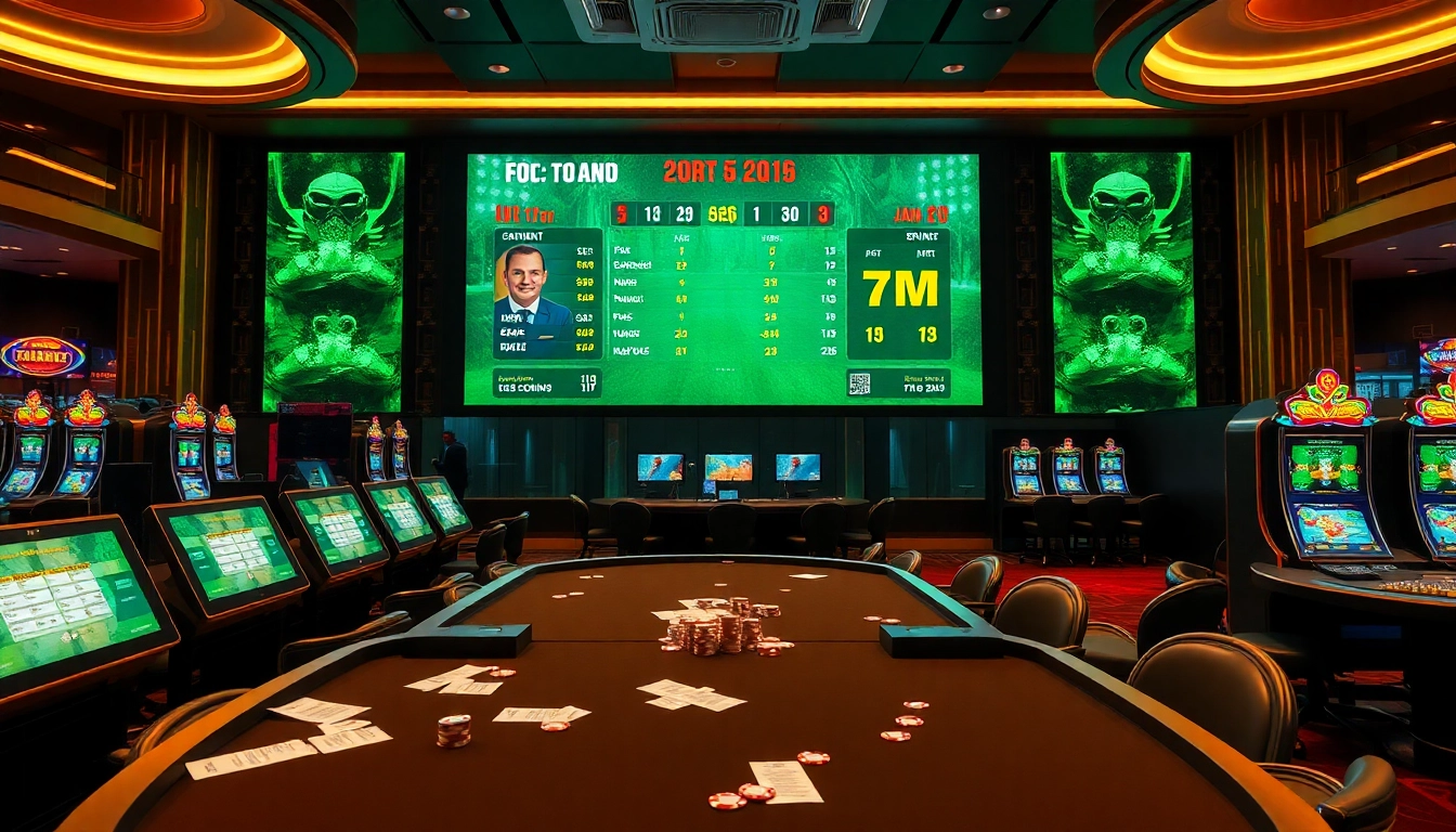 Tỷ lệ bóng đá 7m showcased in a vibrant casino sports betting area with dynamic lighting and excitement.