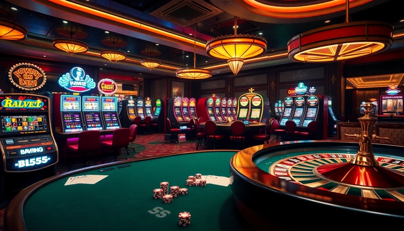 Experience high-stakes gaming at BL555 with exciting poker tables and flashing slot machines.