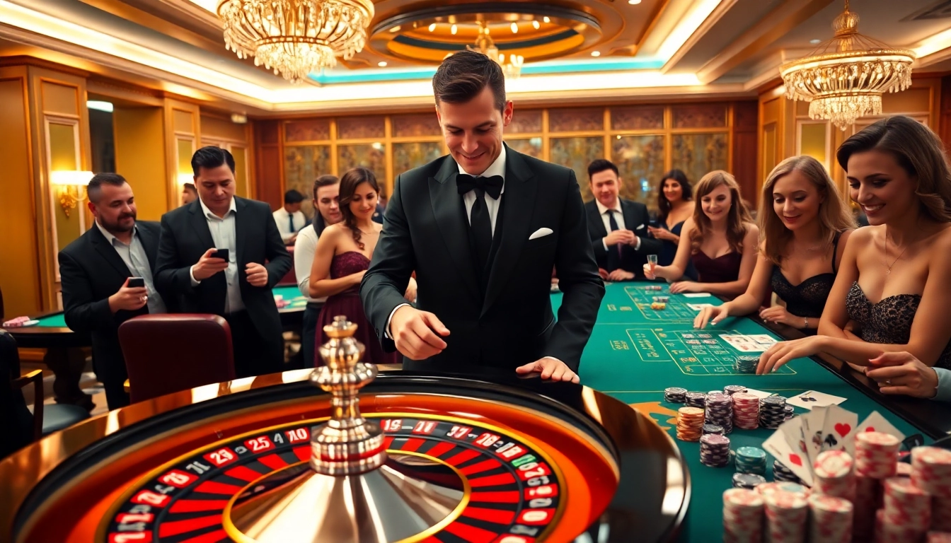 Experience the excitement of phwin Casino with vibrant poker chips and a roulette wheel in action.