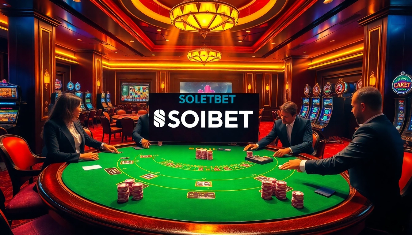 Exciting poker showdown at SOIBET casino showcasing vibrant elements for gamblers.