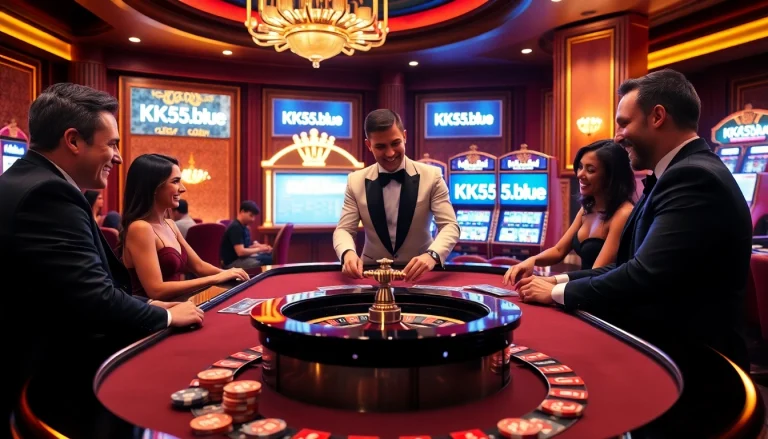Players enjoying a thrilling game of roulette at KK55.blue, showcasing excitement and engagement.