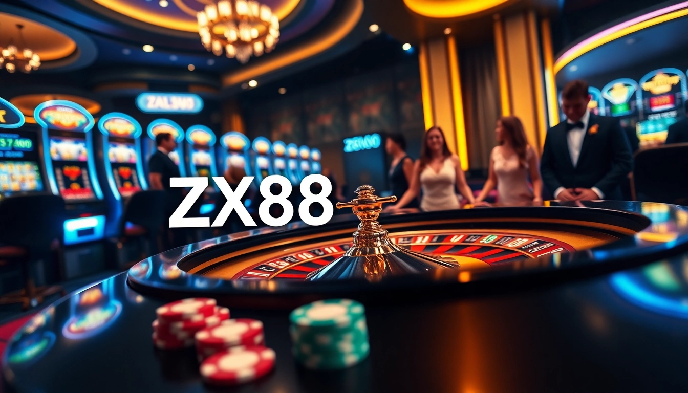 Experience the thrill of casino gaming with ZX88 as players engage in exciting roulette and slots.