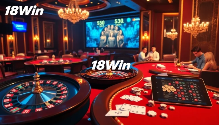 Enjoying a thrilling moment at 18win's online casino with vibrant chips and engaging gameplay.