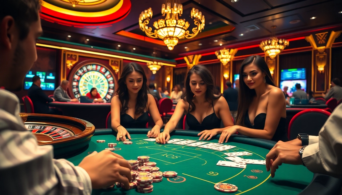 התרגעה מההתרגשות של רמי אונליין על שולחן פוקר יוקרתי בסצנת קזינו תוססת.